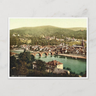 Heidelberg, vom Philosophenweg aus gesehen, Baden, Postkarte