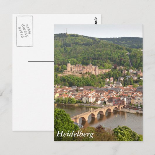 Heidelberger Ansicht Postkarte (Vorne/Hinten)