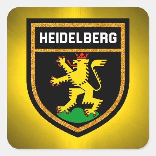 Heidelberger Flagge Quadratischer Aufkleber (Vorderseite)