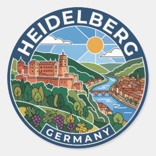 Heidelberger Schloss Deutschland Runder Aufkleber