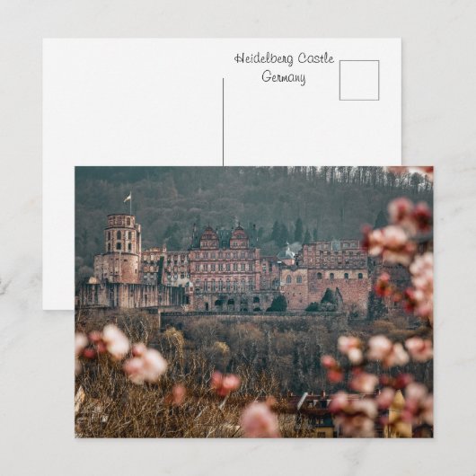 Heidelberger Schloss Frühling | Romantisches Deuts Postkarte (Vorne/Hinten)
