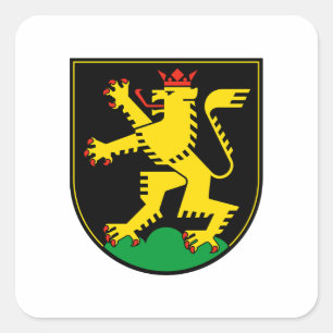 Heidelberger Stadtflagge Emblem Deutschland Symbol Quadratischer Aufkleber