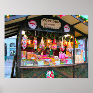 Heidelberger Weihnachtsmarkt, Süßigkeiten und Popc Poster