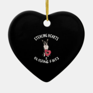 Heidenrauschen von Furzen Boston Terrier Keramik Ornament