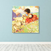 "Heidi and Her Goats" von Jessie Willcox Smith Leinwanddruck (Insitu (Holzboden))