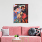 Heidi auf der Wiese mit ihrer Ziege Leinwanddruck (Insitu (Wohnzimmer))