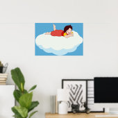 Heidi auf einer Wolke das Mädchen aus den Alpen Poster (Heimbüro)
