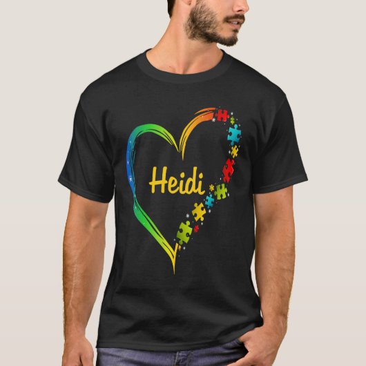 Heidi autism awareness heart puzzle idea 2020 T-Shirt (Vorderseite)