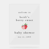 HEIDI Berry Sweet Girl Baby Dusche Willkommen Acrylschild (Vorderseite)