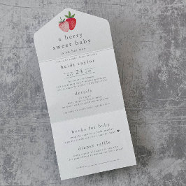 HEIDI Berry Sweet Girl Diaper Raffle Baby Dusche All In One Einladung