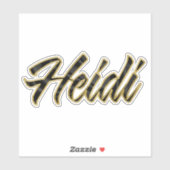 Heidi black gold Lettering Aufkleber Sticker (Blatt)