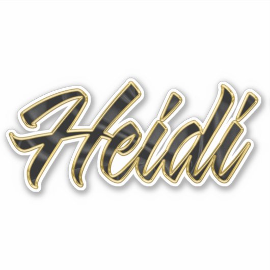 Heidi black gold Lettering Aufkleber Sticker (Vorderseite)