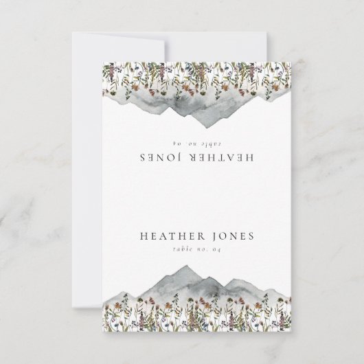HEIDI Bohemische Wildblume Platzkarten RSVP Karte (Vorderseite)