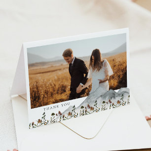 HEIDI Boho Berg Blumen Foto Dankeskarten Dankeskarte