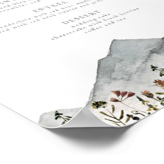 HEIDI Boho Mountain Blume Essen wir Abendmenü Poster (Ecke)