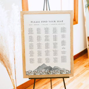 HEIDI Boho Mountain Wildblume Seating Chart Poster