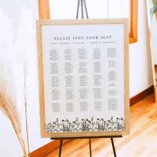 HEIDI Boho Mute Wildblume Alphabetische Sitzplätze Poster