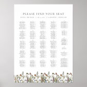 HEIDI Boho Mute Wildblume Alphabetische Sitzplätze Poster (Vorne)