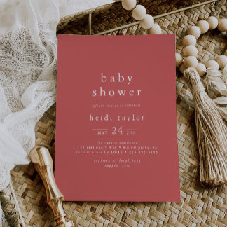 HEIDI Boho Red Summer Girl Simple Baby Show Einladung