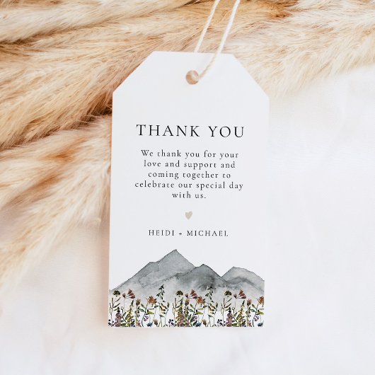 HEIDI Boho Wasserfarbe Wildblume Berg Gefallen Geschenkanhänger