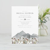 HEIDI Boho Wasserfarbenen Wildblume Bridal Einladung (Stehend Vorderseite)