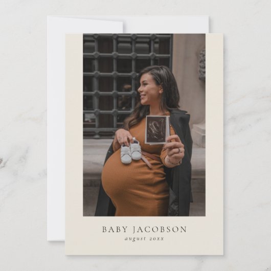 HEIDI Boho Watercolor Mountain Wildblume Baby Einladung (Rückseite)