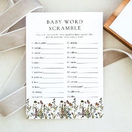 HEIDI Boho Wildblume Baby Word Scramble Game Einladung