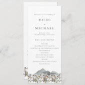 HEIDI Boho Wildblume Long Wedding Program Card Einladung (Vorne/Hinten)