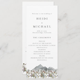 HEIDI Boho Wildblume Long Wedding Program Card Einladung