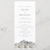 HEIDI Boho Wildblume Long Wedding Program Card Menükarte (Vorderseite)