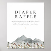 HEIDI Boho Wildblume Mountain Baby Diaper Raffle Poster (Vorne)