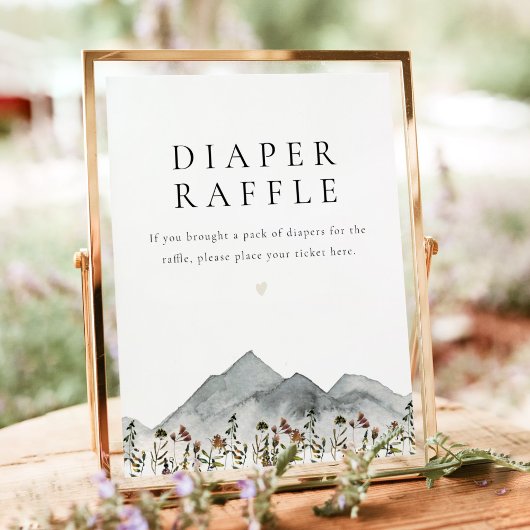 HEIDI Boho Wildblume Mountain Baby Diaper Raffle Poster