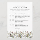 HEIDI Boho Wildblume über oder unter Babykarte Einladung (Vorderseite)