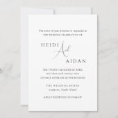 Heidi Contemporary Script Modern Elegante Wedding Einladung (Vorderseite)