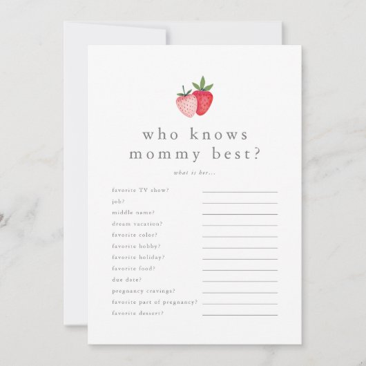 HEIDI, der die Mommy Best Baby Shower Game Card ke Einladung (Vorderseite)