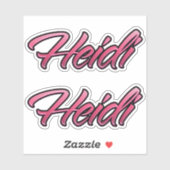 Heidi faded pink Aufkleber Sticker Stickerset (Blatt)