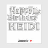 Heidi Happy Birthday silver Aufkleber Sticker (Blatt)