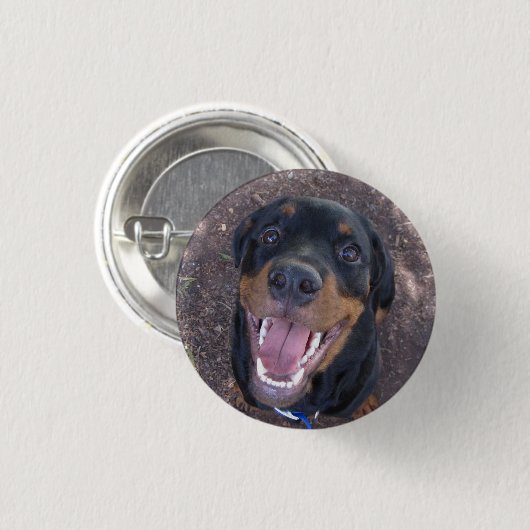 Heidi Happy Rottweiler Button (Vorne & Hinten)