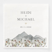 HEIDI Mute Tone Boho Wildblume Wedding Serviette (Vorderseite)