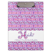 Heidi Name bedeutet Herzbrief H Zwischenablage Klemmbrett (Vorderseite)