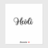 Heidi Name - Handgeschriebene Kalligrafie Aufkleber (Blatt)