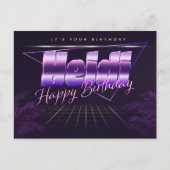 Heidi Name Vorname lila Postkarte Geburtstag (Vorderseite)