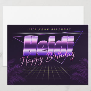 Heidi Name Vorname lila retro Karte Geburtstag