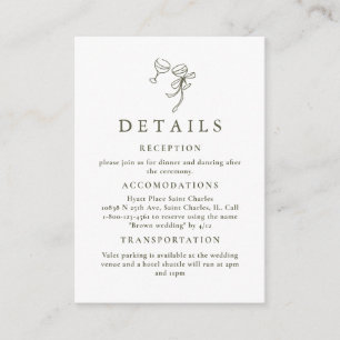 HEIDI Olive Green Wedding Card Begleitkarte