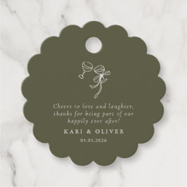 HEIDI Olive Green Wedding Geschenkanhänger