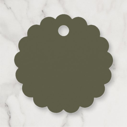 HEIDI Olive Green Wedding Geschenkanhänger (Rückseite)