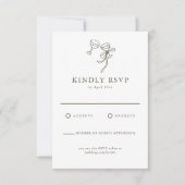 HEIDI Olive Green Wedding RSVP Card (Vorderseite)