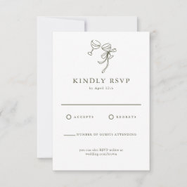 HEIDI Olive Green Wedding RSVP Card Karte