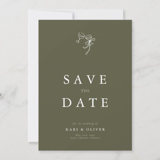 HEIDI Olive Wedding Save The Date (Vorderseite)