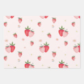 HEIDI Pink Berry Boho Strawberry Girl Baby Shower Geschenkpapier Set (Vorderseite)